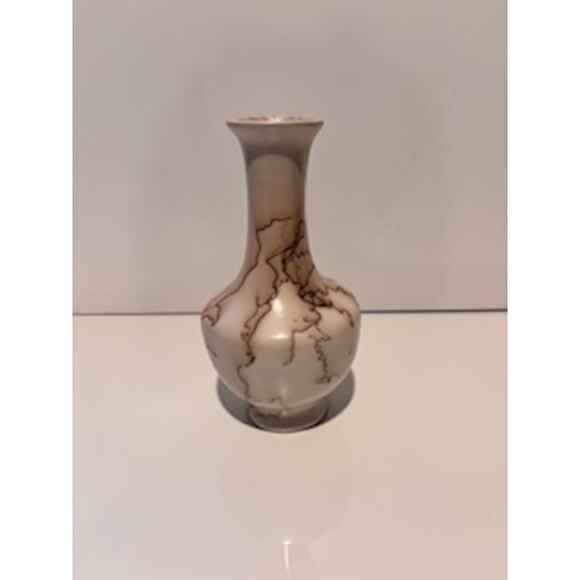 Mesa Verde Pottery Vase Horsehair Raku Native American Art Cream Brown - Picture 9 of 12